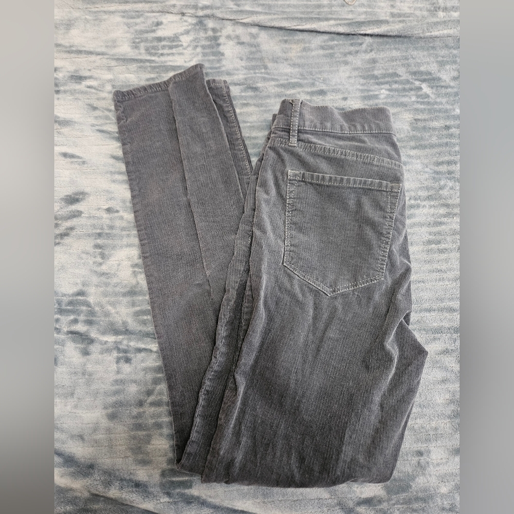 Womens LOFT Corduroy Gray/blue Skinny Pants!